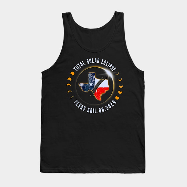 2024 Total Solar Eclipse Texas.Total Eclipse 2024 Tank Top by Diana-Arts-C